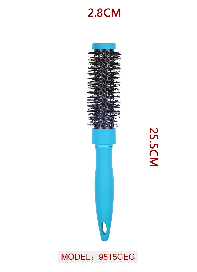 EUREKA 9515CEG Aluminum Barrel Hair Brush Nylon Heat-resistant Ceramic Brush Ionic Nano Technology Round Hair Brush