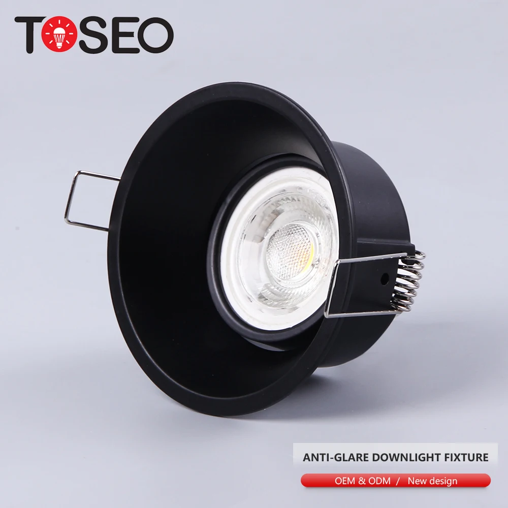 MR16/GU10 round down lights cob led ceiling light lamps cutting 85mm adjustable lamp cover prevent glare downlights