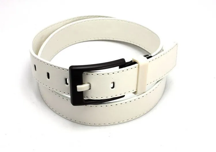 Prevent Metal Allergy Unisex Color Leather Belt With Plastic Buckle ...