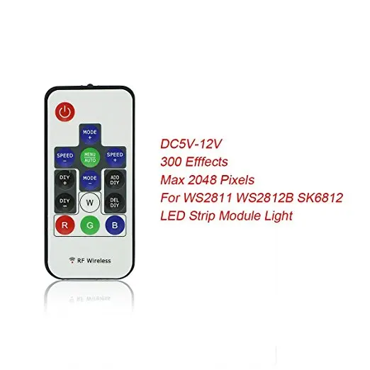 WS2811 and WS2812B DC5-12V 14keys Wireless RF Led RGB Controller 300 kinds of changes Digital Color LED Light Pixel Strip module