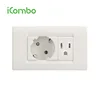 Duplex Schuko Socket And US Lighting Electric Receptacle