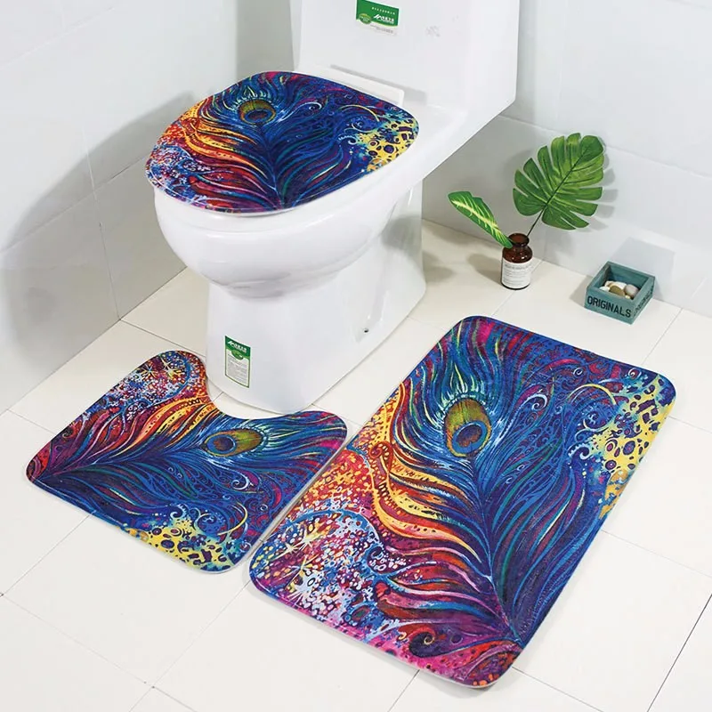2018 Hot Sale Toilet Bathroom Floor Mats 3 Piece High Absorbency Bath