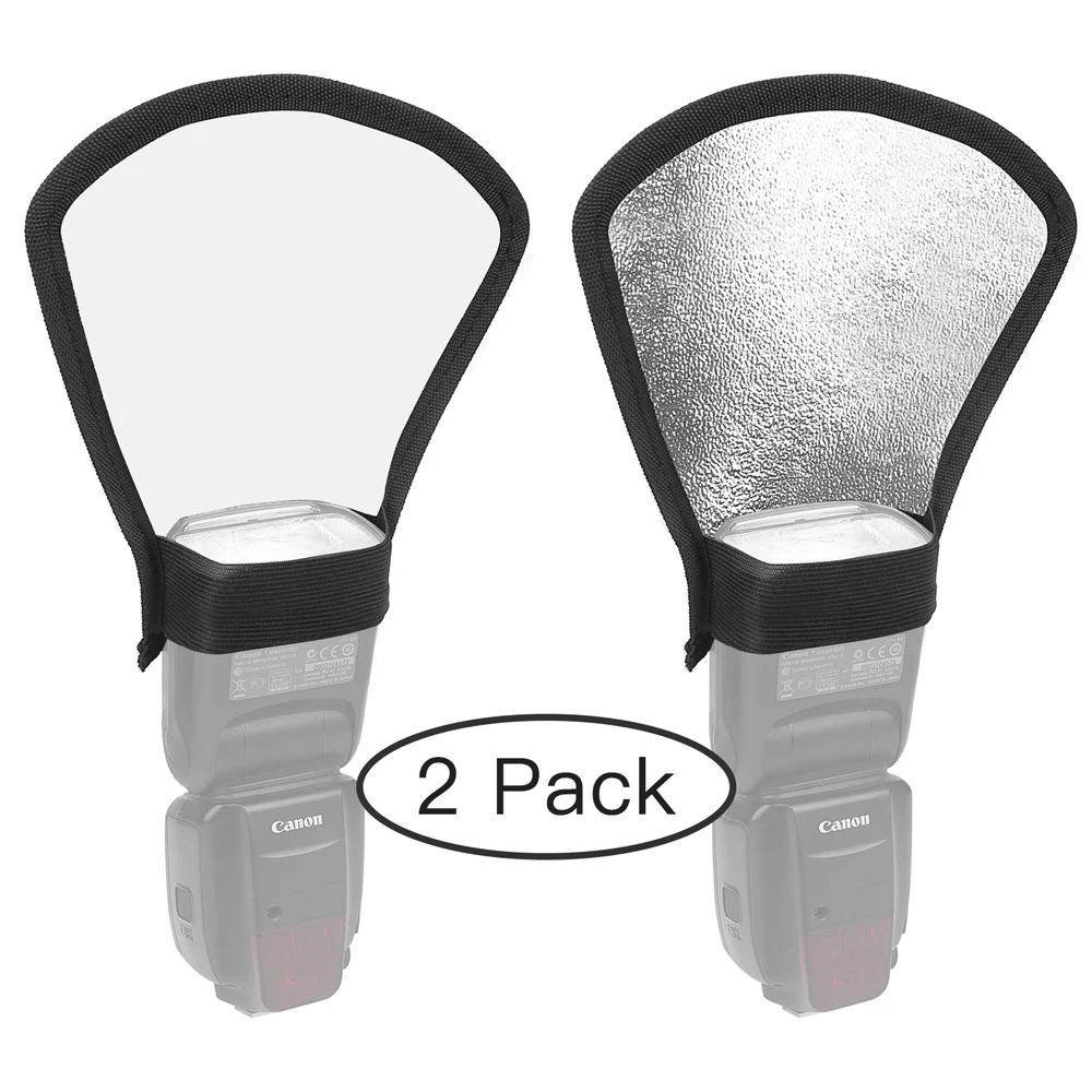 Twosides Flash Diffuser Softbox Silver/white Camera Reflector For