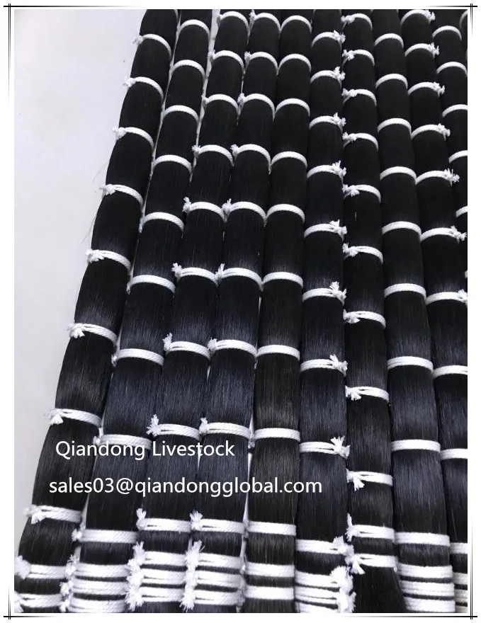 Black Horse Tail Hair for Bass Bow Hair