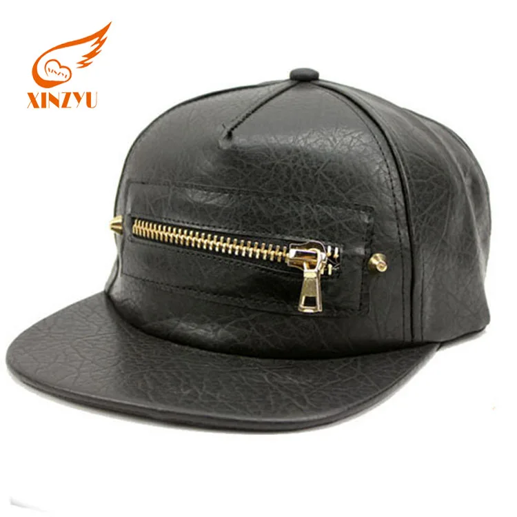 leather flat brim hats