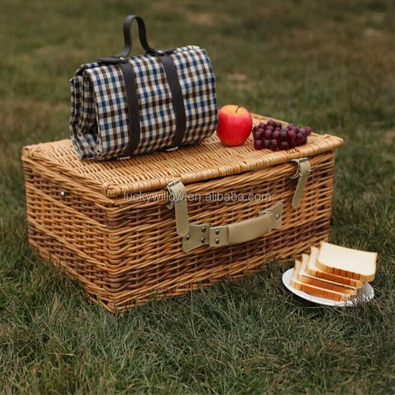 Ecofriendly Supply 4 Persons Wicker Picnic Basket Buy 4 Persons