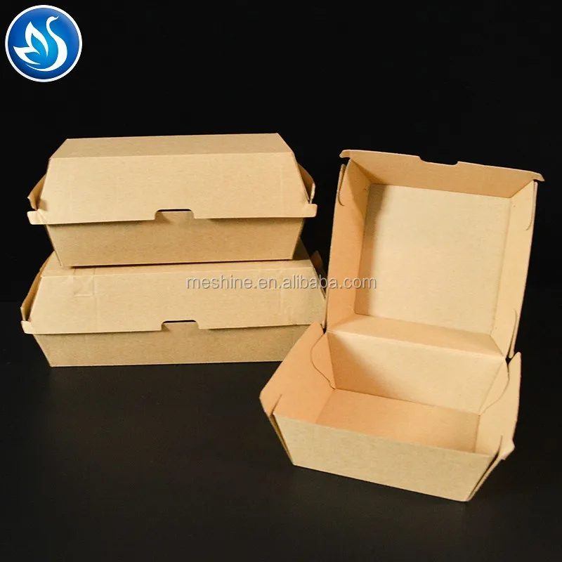 Disposable Cardboard Burger Box/paper Meal Boat Tray Box/bento Box