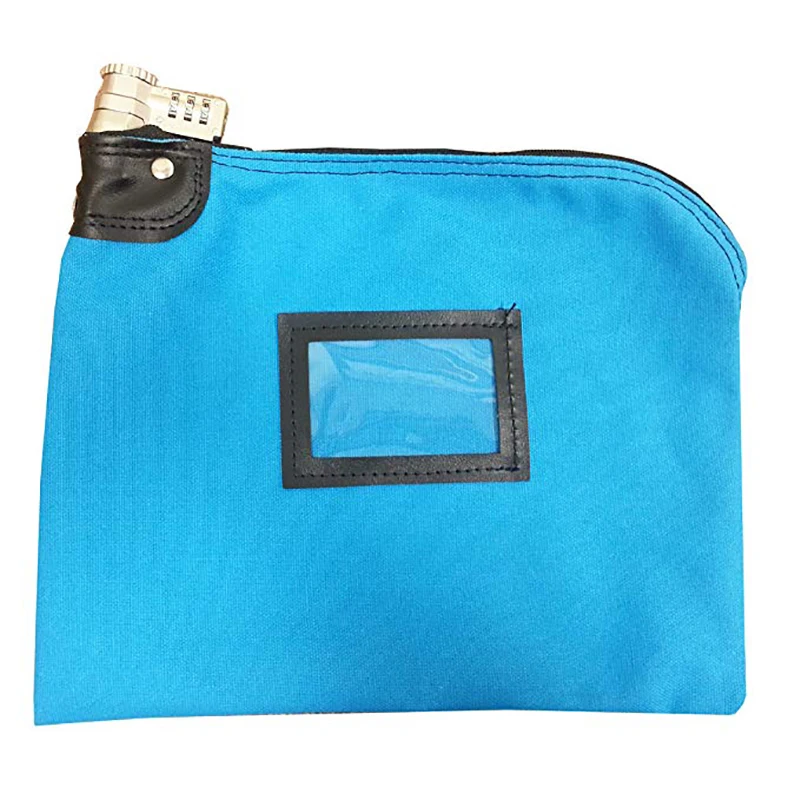 Custom Waterproof Nylon Locking Bank Bag Zippered Security Money Bag
