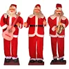 Hot selling 1.8M Big Moving Singing Santa Claus With guitar and saxophone for Christmas hotel decoration