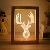 Novelty Gift 3D Table Lamp Wood Photo Frame Atmosphere Night Light / Tower Ferris Wheel Diamond 16 Images Choice