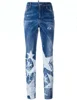 Royal wolf denim jeans manufacturer dark antique wash distressed rips straight leg splatter painted big star printed jeans