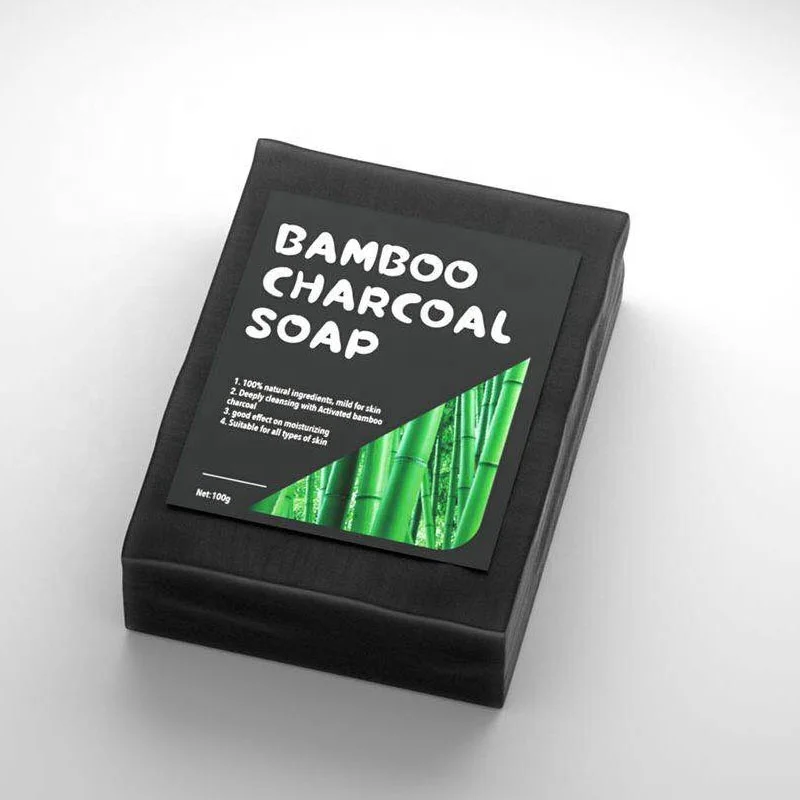
Private label Handmade Organic Black Bamboo Charcoal Soap for Woman Man Cleaning 