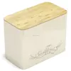 Eco-friendly ceramic and bamboo wood bread box factory BSCI