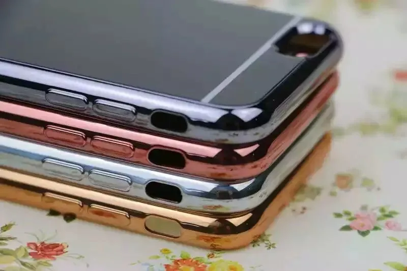 Hot Soft TPU Electroplating Mirror Case Cover For iphone 7 iphone 7 plus