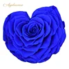 10cm Blue preserved rose flowers in the shape of heart Real fresh flowers from yunnan factory