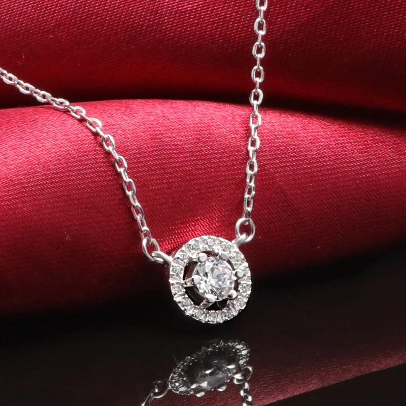 Latest Design Silver Jewelry Necklace Custom Zircon Pendant Necklace
