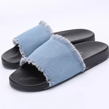 ladies blue slippers