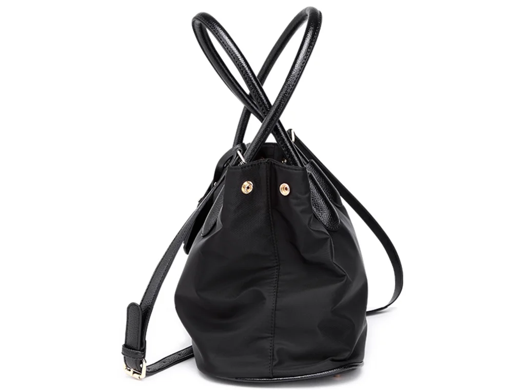 New Style Women Waterproof Nylon Oxford Material Leather Handle Handbag