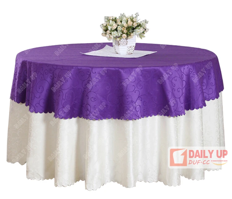 100% Polyester Hotel Table Cover Top for Party Cheap Wedding Round Table Cover Jacquard Retardant Table Cloth