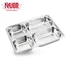 201 Stainless Steel 4 Compartments(4 Rectangle) Rectangle Deepen Dinner Plates