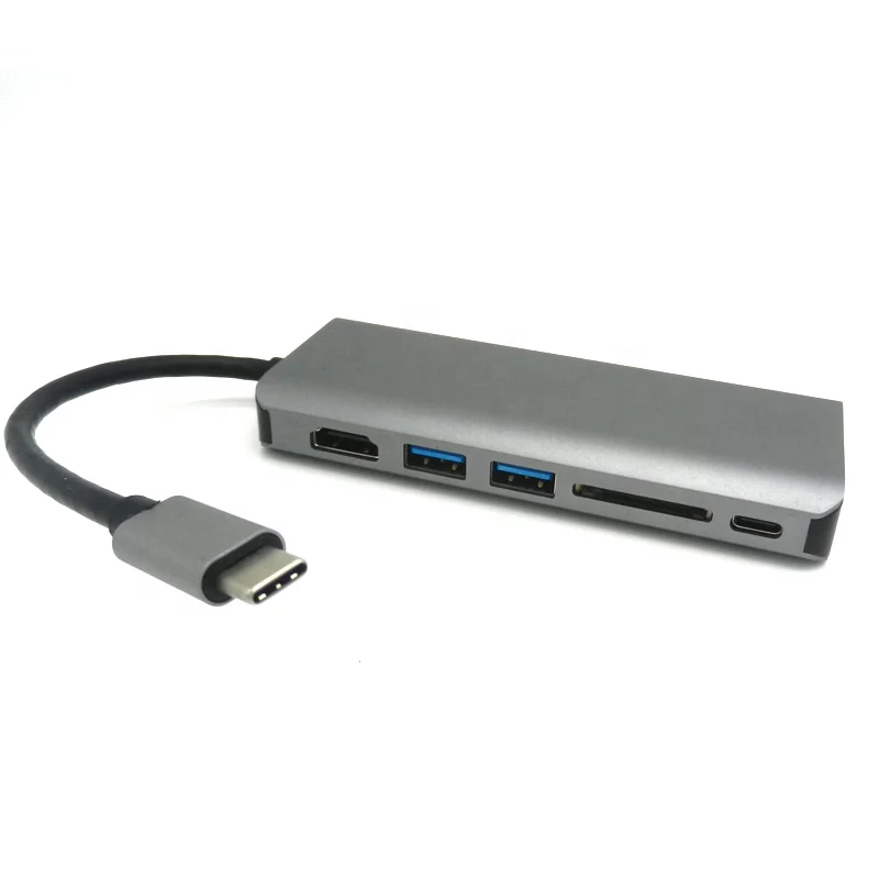 6 In 1 usb c dock Hub Type C type-c multiport Adapter to HDMI Port RJ45 Ethernet Port USB 3.0 usb hub
