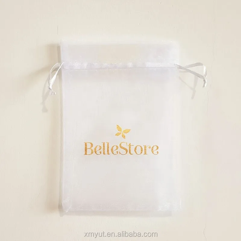 In Stock Wholesale Organza Drawstring Bag Custom Jewelry Mesh Storage Bag Accept Sample logo Design