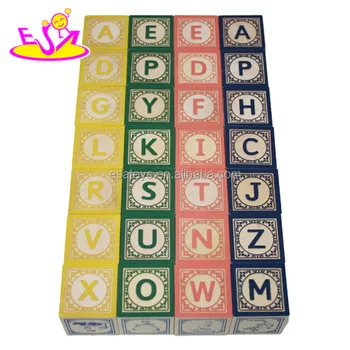 wooden alphabet building blocks