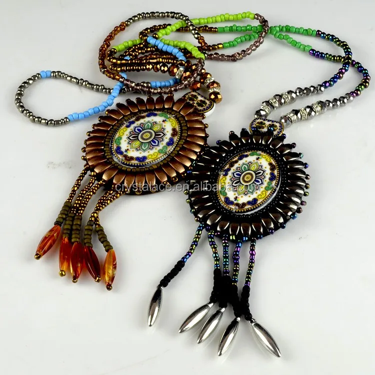 Color patterns/bohemian beaded collar/long beaded necklace for ladies