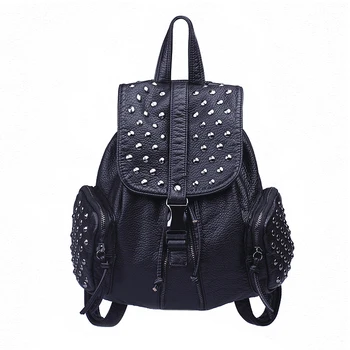 faux leather travel backpack
