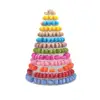 New macaron tower pyramid 13 tier plastic macaron tower display stand in lower price