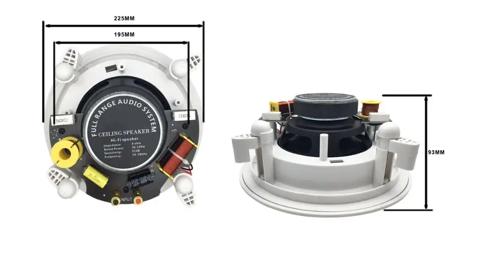5 Inch Two Way Indoor Home Theater Ceiling Speaker With Crossover