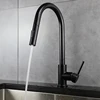 cUPC Black Brass Pull Down Spring Loaded Kitchen Sink Mixer Tap Faucets hole cover
