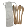 Eco-Friendly Wooden Flatware Set, Outdoor Bamboo Utensils with case Plastic Free Cutlery Flatware Set Bamboo Cutlery Set