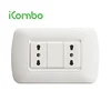 North Africa 1 Gang Multi-Functional Lighting Indicated Wall Switch And Italian Wall Socket and 3 Pin Plug Outlet