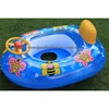 Summer kids pool boat inflatable floating boats with steering wheel