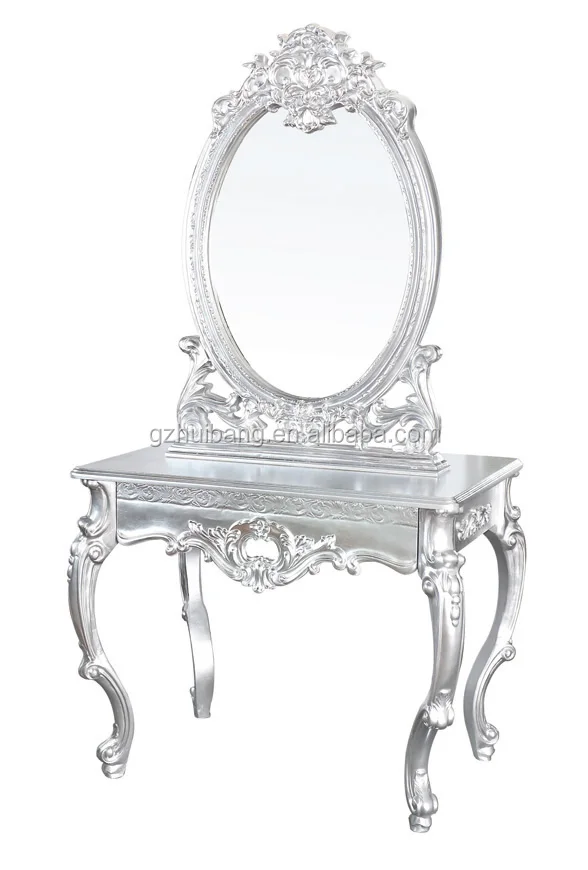 White Hairdressing Hair Salon Mirror Table / Mirror Station Hbb370b1