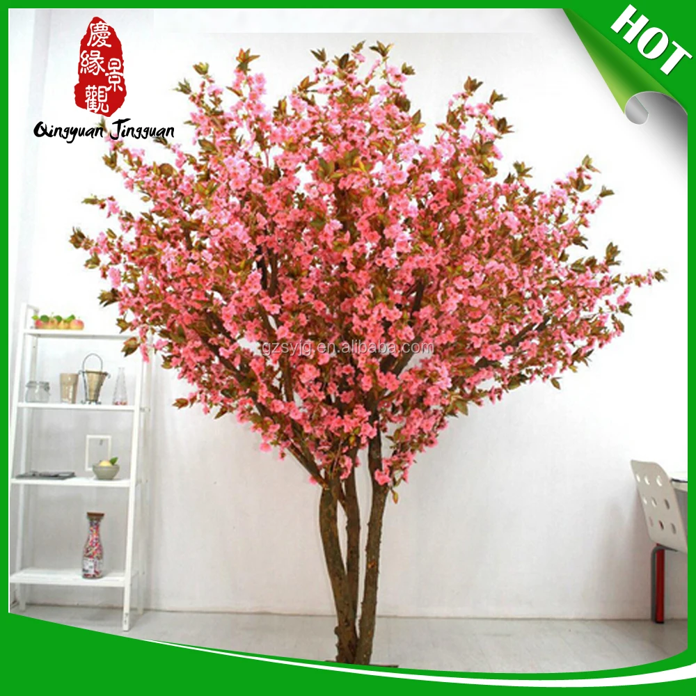 Artificial Plastic Flower Cherry Blossom Tree Silk Cherry Blossom Trees ...
