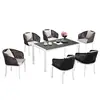 Solid Wood 6 Chair Dining Table Tables And Chairs Set Outdoor Rectangle
