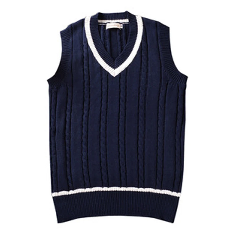 Factory OEM design 100% Cotton Kids sleeveless Knitted vest