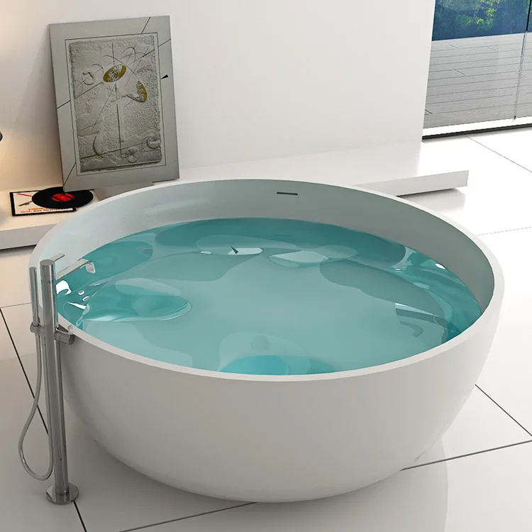 Sm8615 Freestanding Round Stone Two Person Bathroom Bathtub Buy Round Stone Bathtub,Two