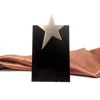 Personalized Name 3D Laser Engraving Customized Logo Star Shaped Black Crystal Trophy