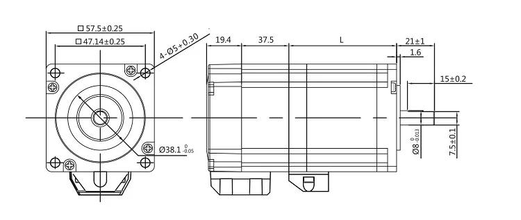 57mm 2Nm electric motor closed-loop stepper servo motor