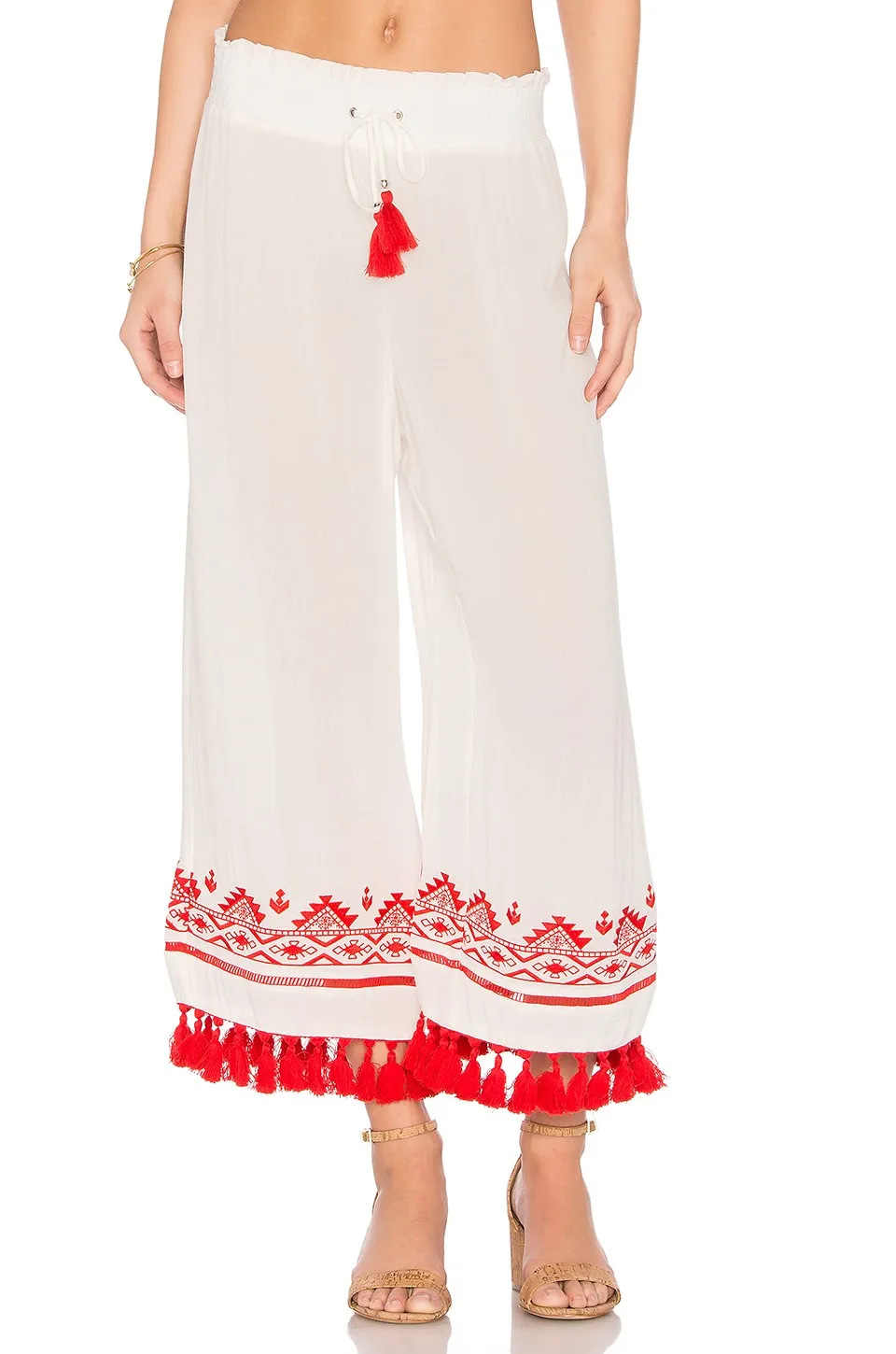 embroidered bell bottom trousers