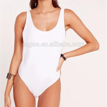 plain white one piece swimsuit