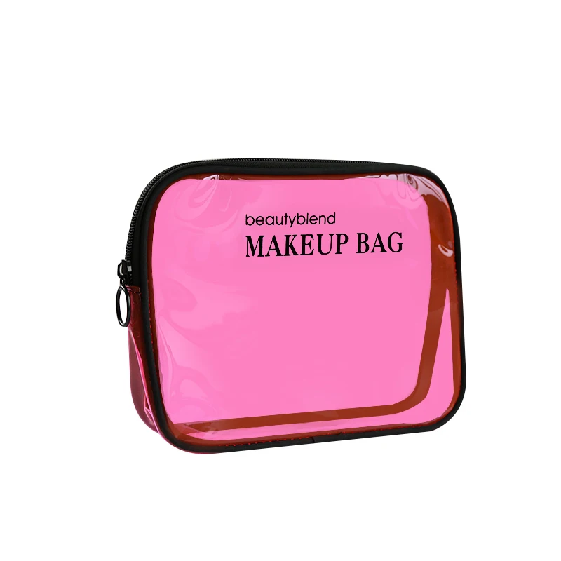 Logo printed custom outdoor travel portable and practical transparent waterproof pvc storage zipper bag for sale