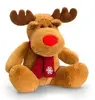 Wholesale Factory soft plush stuffed brown grey custom reindeer toy with scarf and hat for Christmas decorative Gift