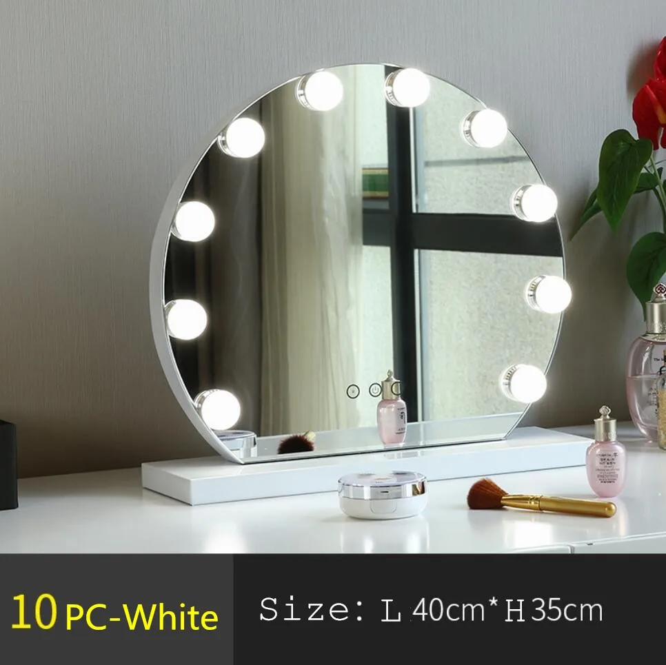 Какое зеркало лучше для макияжа Hollywood Lighted Makeup Mirror with 10 Dimmable LED Bulbs for Dressing Room Bed