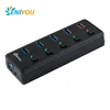 5 Port USB 3.0 HUB Switch 4 port usb 3.0 hub + 1 port Quick Charger power adapter