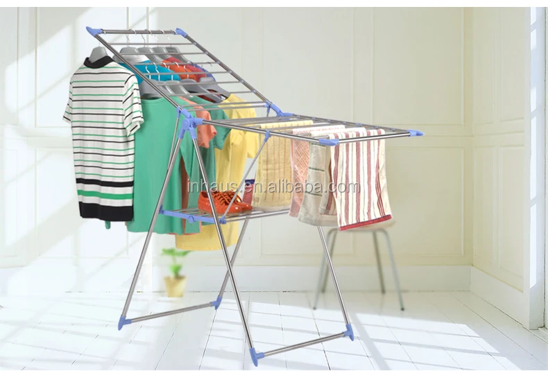 Stainless Steel Folding Bask In Clothes Tree Hanger Dry Rack Buy Bask