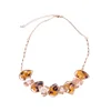 Popular Tortoise Shell Colour Water Drop Shape Acetic Acid Pearl Flower Pendant Resin Necklace Resin Jewelry